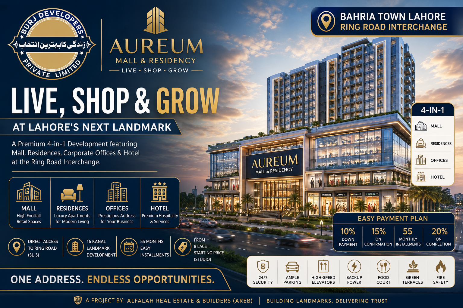 Aureum Mall & Residency – Live, Shop & Grow