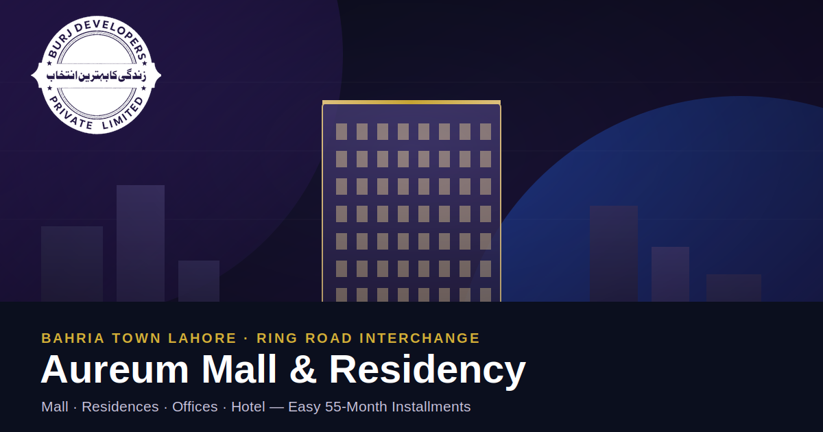 Aureum Mall & Residency Bahria Town Lahore | Ring Road Project